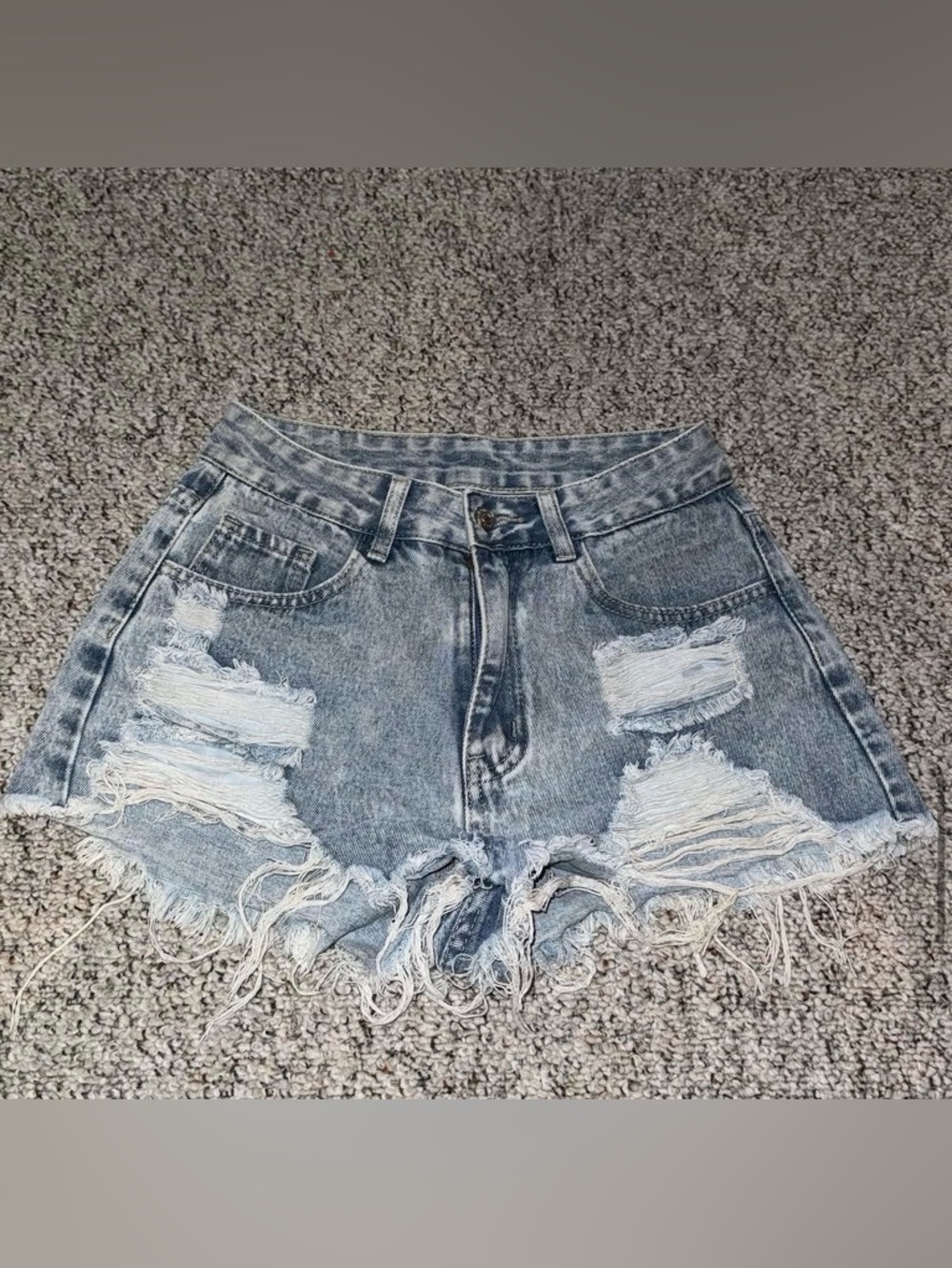 Two Pairs Distressed Denim Shorts